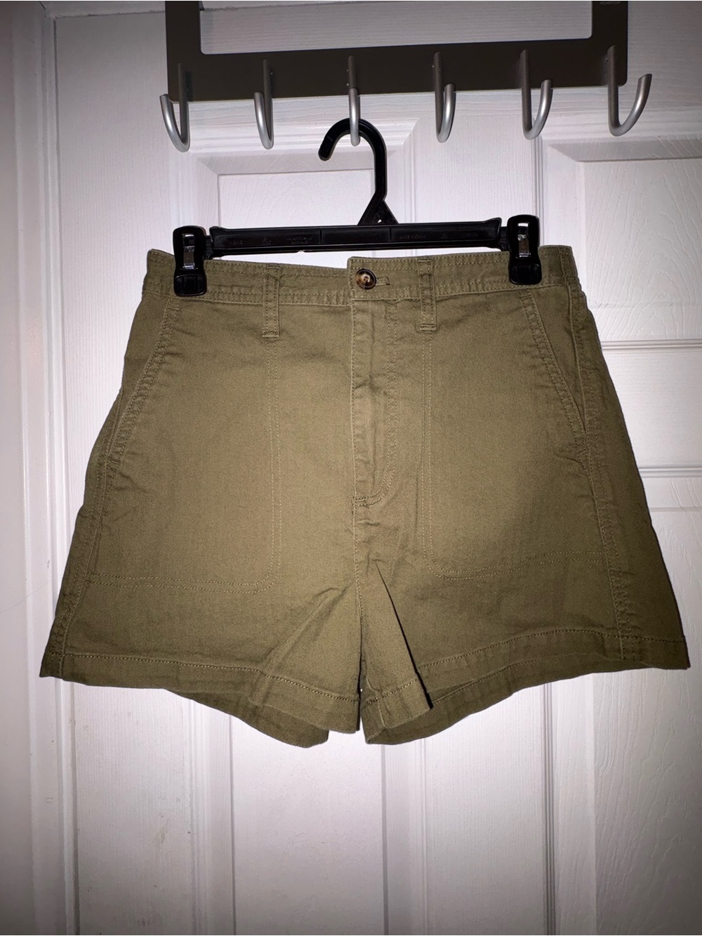 Madewell Olive High-Rise Utility Shorts